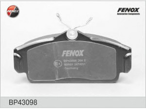 FENOX BP43098 stabdžių trinkelių rinkinys, diskinis stabdys 
 Techninės priežiūros dalys -> Papildomas remontas
410602F525, 410602F526, 410602F527