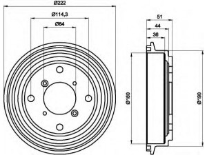 HELLA 8DT 355 302-171 stabdžių būgnas 
 Stabdžių sistema -> Būgninis stabdys -> Stabdžių būgnas
4351150G50