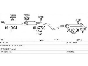 MTS C260662006540 išmetimo sistema 
 Išmetimo sistema -> Išmetimo sistema, visa