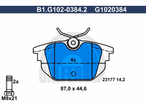 GALFER B1.G102-0384.2 stabdžių trinkelių rinkinys, diskinis stabdys 
 Techninės priežiūros dalys -> Papildomas remontas
77362242, 9947938
