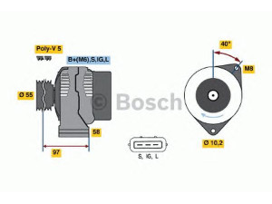 BOSCH 0 986 040 960 kintamosios srovės generatorius 
 Elektros įranga -> Kint. sr. generatorius/dalys -> Kintamosios srovės generatorius
27060 03040