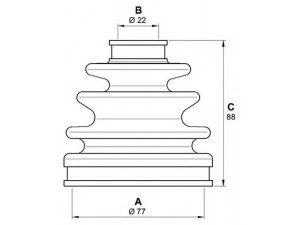 OPEN PARTS SJK7262.00 gofruotoji membrana, kardaninis velenas 
 Ratų pavara -> Gofruotoji membrana
39241BM725