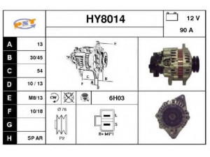 SNRA HY8014 kintamosios srovės generatorius 
 Elektros įranga -> Kint. sr. generatorius/dalys -> Kintamosios srovės generatorius
A3TN0699, A3TN0899