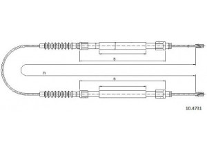CABOR 10.4731 trosas, stovėjimo stabdys
1330066080, 4745V3, 1330066080