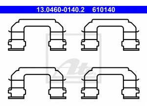 ATE 13.0460-0140.2 priedų komplektas, diskinių stabdžių trinkelės 
 Stabdžių sistema -> Diskinis stabdys -> Stabdžių dalys/priedai
