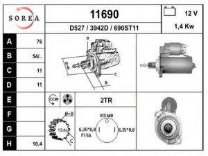 EAI 11690 starteris 
 Elektros įranga -> Starterio sistema -> Starteris