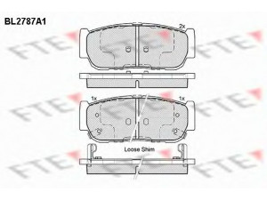 FTE BL2787A1 stabdžių trinkelių rinkinys, diskinis stabdys 
 Techninės priežiūros dalys -> Papildomas remontas
48413-091A00, 48413-091A01, 48413-091A10