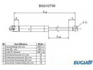 BUGIAD BGS10756 dujinė spyruoklė, bagažinė 
 Priedai -> Bagažinė/pakrovimo skyrius
895827552A