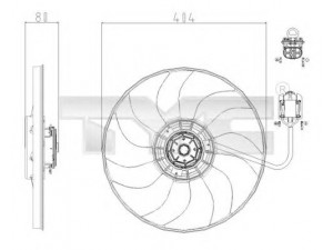TYC 825-0019 ventiliatorius, radiatoriaus 
 Aušinimo sistema -> Oro aušinimas
13368577, 1341075