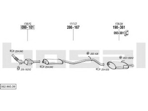 BOSAL 062.960.39 išmetimo sistema 
 Išmetimo sistema -> Išmetimo sistema, visa