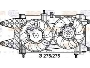 HELLA 8EW 351 039-441 ventiliatorius, radiatoriaus 
 Aušinimo sistema -> Oro aušinimas
46742536, 46813651, 46849149