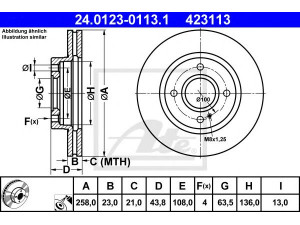 ATE 24.0123-0113.1 stabdžių diskas 
 Dviratė transporto priemonės -> Stabdžių sistema -> Stabdžių diskai / priedai
1523795, 1535924, 1546835, 1679853