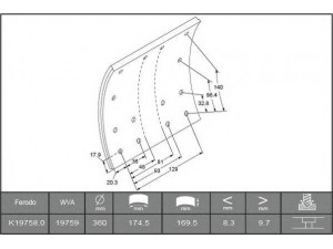 FERODO K19758.0TG stabdžių antdėklo rinkinys, būgninis stabdys 
 Techninės priežiūros dalys -> Papildomas remontas
3091438, 3097435