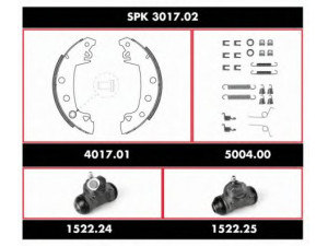 WOKING SPK 3017.02 stabdžių rinkinys, būgniniai stabdžiai 
 Stabdžių sistema -> Būgninis stabdys -> Stabdžių remonto rinkinys
7701205105