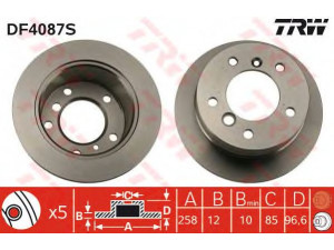 TRW DF4087S stabdžių diskas 
 Dviratė transporto priemonės -> Stabdžių sistema -> Stabdžių diskai / priedai
2D0501203, 2D0501204, 2D0501205