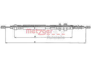 METZGER 10.4682 trosas, stovėjimo stabdys 
 Stabdžių sistema -> Valdymo svirtys/trosai
96026873