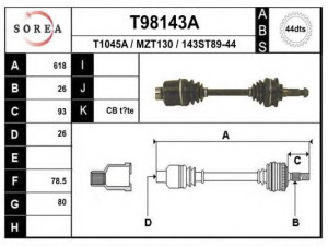 EAI T98143A kardaninis velenas