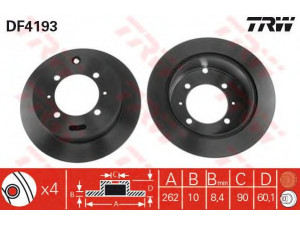 TRW DF4193 stabdžių diskas 
 Dviratė transporto priemonės -> Stabdžių sistema -> Stabdžių diskai / priedai
MB668063, MB668083, MB699964, 58411M2050