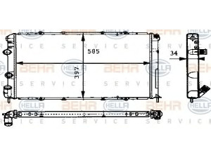 HELLA 8MK 376 715-531 radiatorius, variklio aušinimas 
 Aušinimo sistema -> Radiatorius/alyvos aušintuvas -> Radiatorius/dalys
77 00 838 133, 77 01 352 605