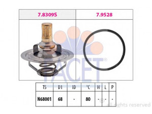 FACET 7.8309 termostatas, aušinimo skystis 
 Aušinimo sistema -> Termostatas/tarpiklis -> Thermostat