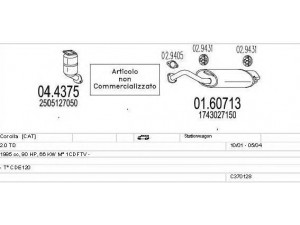 MTS C370128001807 išmetimo sistema 
 Išmetimo sistema -> Išmetimo sistema, visa