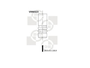 BGA V990323 įleidimo vožtuvas 
 Variklis -> Variklio uždegimo laiko reguliavimo kontrolė -> Vožtuvų eilė -> Vožtuvai/dalys
036109601S, 036109601AD, 036109601AK