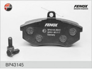 FENOX BP43145 stabdžių trinkelių rinkinys, diskinis stabdys 
 Techninės priežiūros dalys -> Papildomas remontas
357698151, 431698151D, 437698151