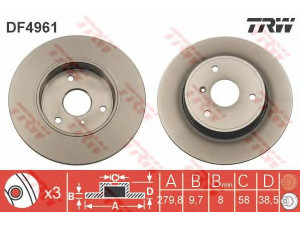 TRW DF4961 stabdžių diskas 
 Dviratė transporto priemonės -> Stabdžių sistema -> Stabdžių diskai / priedai
4514210112, Q0004341V004000000