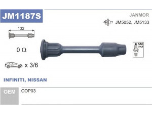 JANMOR JM1187S kamštis, ritė 
 Kibirkšties / kaitinamasis uždegimas -> Uždegimo laidai/jungtys