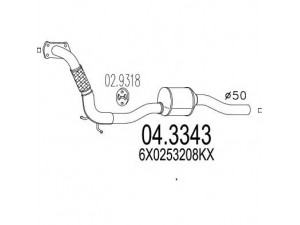 MTS 04.3343 katalizatoriaus keitiklis 
 Išmetimo sistema -> Katalizatoriaus keitiklis
6X0253208KX