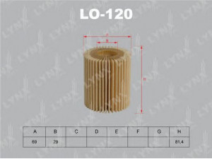 LYNXauto LO-120 alyvos filtras 
 Techninės priežiūros dalys -> Techninės priežiūros intervalai
AY110-TY001, 04152-31020, 04152-31040