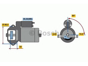 BOSCH 0 986 023 570 starteris 
 Elektros įranga -> Starterio sistema -> Starteris
1251700, 1300504, 1366986, 1379702