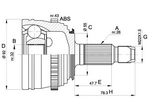 OPEN PARTS CVJ5386.10 jungčių komplektas, kardaninis velenas 
 Ratų pavara -> Sujungimai/komplektas
44305S74E51, GCV1123, TFB000070