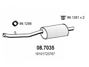 ASSO 08.7035 galinis duslintuvas 
 Išmetimo sistema -> Duslintuvas
18101723767, 18101737652