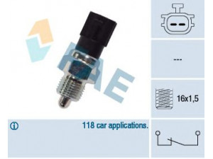 FAE 41255 jungiklis, atbulinės eigos žibintas 
 Elektros įranga -> Šviesų jungikliai/relės/valdymas -> Šviesų jungiklis/svirtis
AC04-17-640, 32006-6J000, 32006-6J00A