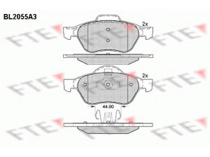 FTE BL2055A3 stabdžių trinkelių rinkinys, diskinis stabdys 
 Techninės priežiūros dalys -> Papildomas remontas
41 06 000 12R, 41 06 012 37R, 77 01 209 100