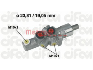 METZGER 202-177 pagrindinis cilindras, stabdžiai 
 Stabdžių sistema -> Pagrindinis stabdžių cilindras
004 430 3901