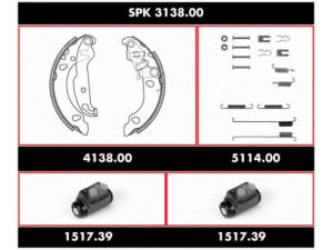 REMSA SPK 3138.00 stabdžių rinkinys, būgniniai stabdžiai 
 Stabdžių sistema -> Būgninis stabdys -> Stabdžių remonto rinkinys