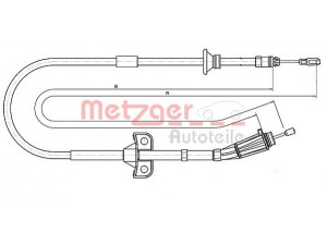 METZGER 10.8189 trosas, stovėjimo stabdys 
 Stabdžių sistema -> Valdymo svirtys/trosai
30681684