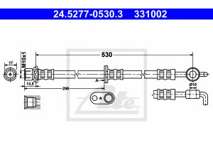 ATE 24.5277-0530.3 stabdžių žarnelė 
 Stabdžių sistema -> Stabdžių žarnelės
90947-02D76
