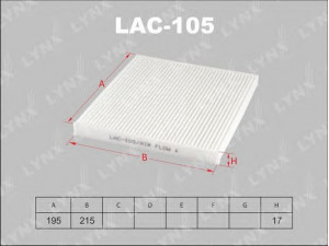 LYNXauto LAC-105 filtras, salono oras 
 Techninės priežiūros dalys -> Techninės priežiūros intervalai
72880-AG0009P, 72880-XA00A, 08974-00820