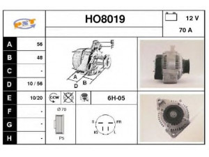 SNRA HO8019 kintamosios srovės generatorius 
 Elektros įranga -> Kint. sr. generatorius/dalys -> Kintamosios srovės generatorius
31100P12A01, 31100PT3A51
