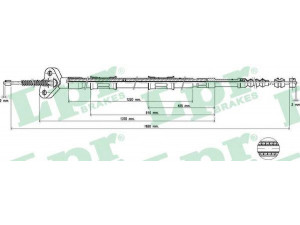 LPR C0866B trosas, stovėjimo stabdys 
 Stabdžių sistema -> Valdymo svirtys/trosai
4642020440