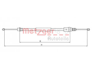 METZGER 10.6215 trosas, stovėjimo stabdys 
 Stabdžių sistema -> Valdymo svirtys/trosai
4745.H4, 4745.L6, 9616427580, 9630504380