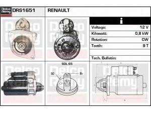 DELCO REMY DRS1651 starteris 
 Elektros įranga -> Starterio sistema -> Starteris
77 00 569 256, 77 00 569 257, 77 00 622 951