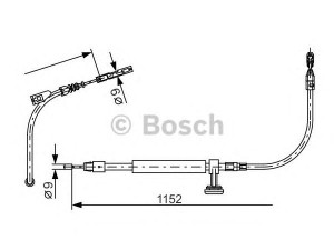 BOSCH 1 987 482 332 trosas, stovėjimo stabdys 
 Stabdžių sistema -> Valdymo svirtys/trosai
204 420 10 85, A 204 420 10 85