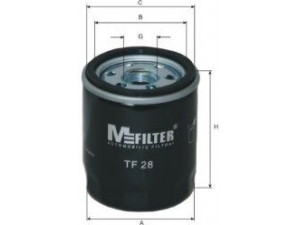 MFILTER TF 28 alyvos filtras 
 Techninės priežiūros dalys -> Techninės priežiūros intervalai
597 500 2002, 11501-01610, 15601-13010