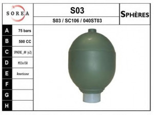 EAI S03 pakabos sfera, pneumatinė pakaba 
 Pakaba -> Važiavimo aukščio kontrolė/hidraulinė pakaba
95606141, 95613812
