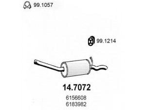 ASSO 14.7072 galinis duslintuvas 
 Išmetimo sistema -> Duslintuvas
5024024, 6156608, 6183982