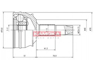 KAMOKA 7334 jungčių komplektas, kardaninis velenas 
 Ratų pavara -> Sujungimai/komplektas
07629168, 07629457, 07660834, 7659169